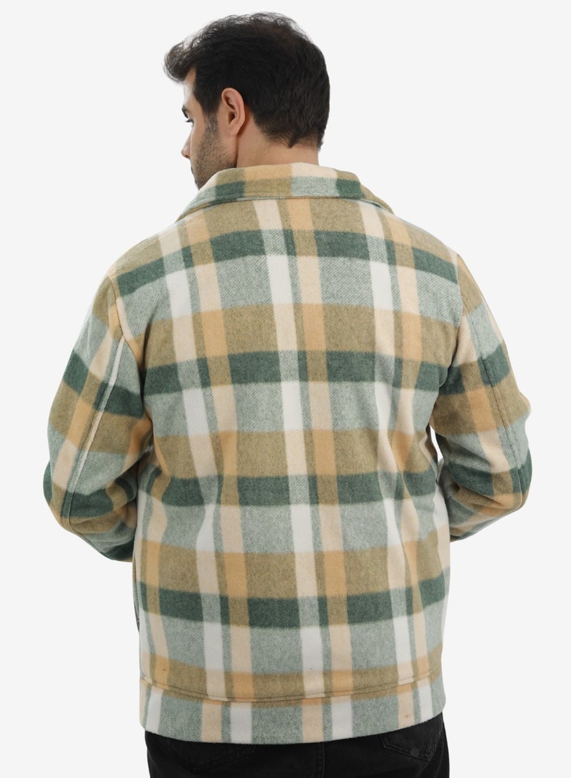 WHITE RABBIT Men’s Plaid Wool Blend Zip Jacket - Image 4